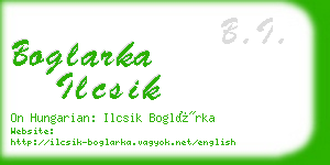 boglarka ilcsik business card